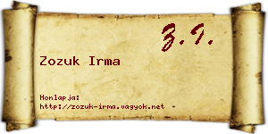 Zozuk Irma névjegykártya